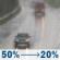 Wednesday: A 50 percent chance of rain, mainly before 11am. Partly sunny, with a high near 57. Light and variable wind becoming south around 5 mph in the afternoon. Wednesday: A 50 percent chance of rain, mainly before 11am. Partly sunny, with a high near 57. Light and variable wind becoming south around 5 mph in the afternoon.