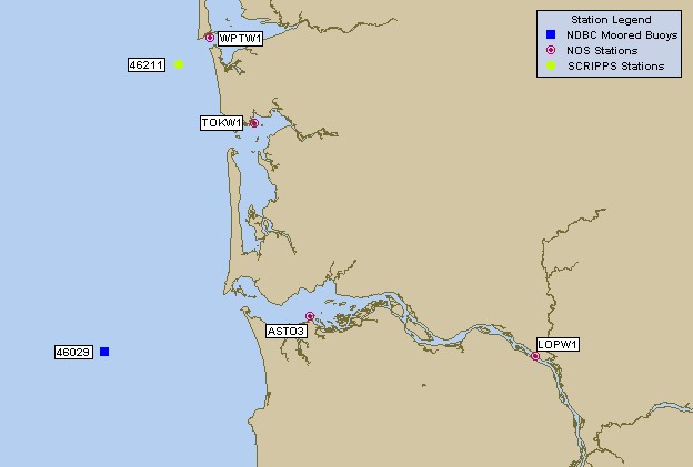 Mesomap of nearby weather buoys