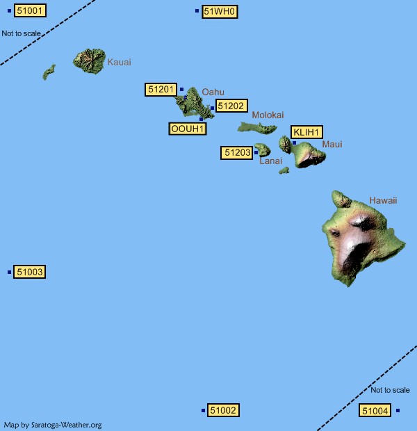 Mesomap of nearby weather buoys