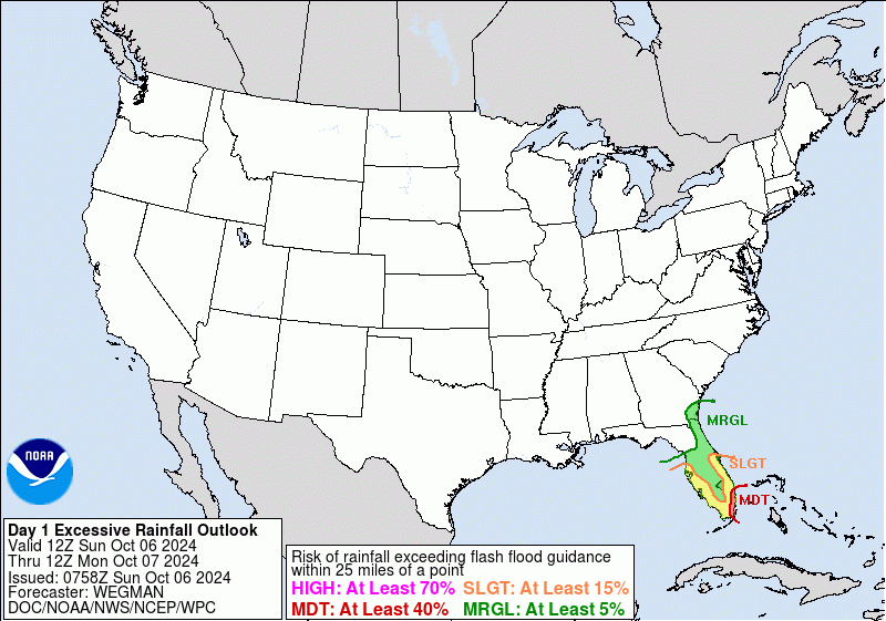 United States Day 1 Excessive Rainfall Outlook