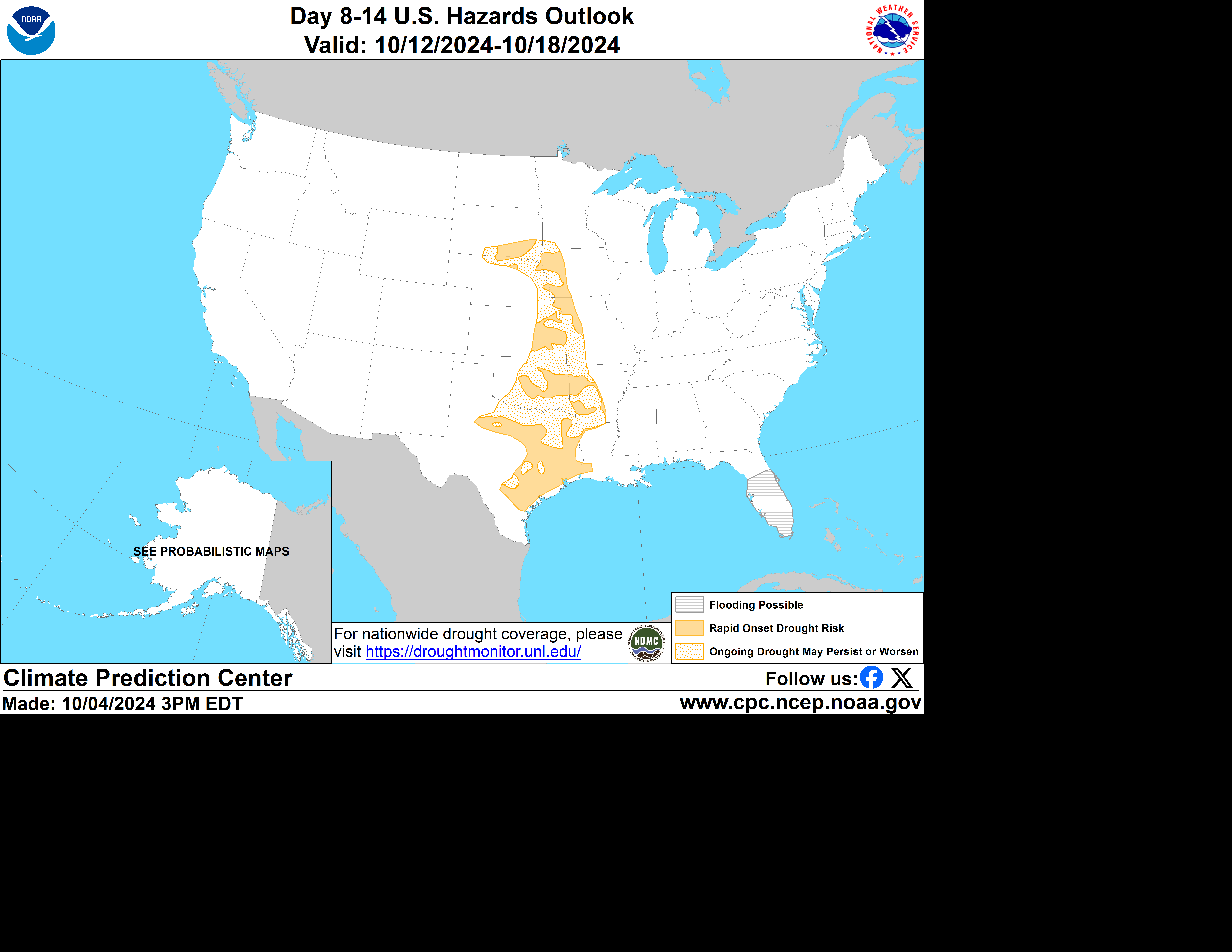 United States 8-14 Day Hazards Outlook Map