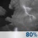 Friday Night: Showers and thunderstorms likely, then showers and possibly a thunderstorm after 8pm. Low around 66. Chance of precipitation is 90%. New rainfall amounts between three quarters and one inch possible. Friday Night: Showers and thunderstorms likely, then showers and possibly a thunderstorm after 8pm. Low around 66. Chance of precipitation is 90%. New rainfall amounts between three quarters and one inch possible.