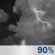 Friday Night: Showers and possibly a thunderstorm. Low around 67. Chance of precipitation is 90%. New rainfall amounts between a half and three quarters of an inch possible. Friday Night: Showers and possibly a thunderstorm. Low around 67. Chance of precipitation is 90%. New rainfall amounts between a half and three quarters of an inch possible.