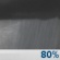 Tonight: Showers and possibly a thunderstorm. Some of the storms could produce heavy rainfall.  Low around 75. East wind around 11 mph.  Chance of precipitation is 80%. New rainfall amounts between 1 and 2 inches possible. 