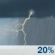 Monday: A slight chance of showers, with thunderstorms also possible after 8am.  Mostly cloudy, with a high near 81. Northeast wind 8 to 13 mph, with gusts as high as 20 mph.  Chance of precipitation is 20%.