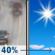 Friday: A 40 percent chance of rain before 11am. Mostly sunny, with a high near 65. Calm wind becoming west northwest around 5 mph in the afternoon. Friday: A 40 percent chance of rain before 11am. Mostly sunny, with a high near 65. Calm wind becoming west northwest around 5 mph in the afternoon.
