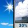 Monday: A 30 percent chance of showers and thunderstorms after noon.  Mostly sunny, with a high near 78. North wind around 7 mph. 