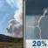 Wednesday: A slight chance of showers and thunderstorms before 3pm, then a slight chance of showers between 3pm and 4pm, then a slight chance of showers and thunderstorms after 4pm.  Widespread smoke, mainly before 11am. Increasing clouds and hot, with a high near 99. South southeast wind 5 to 15 mph becoming southwest in the afternoon. Winds could gust as high as 30 mph.  Chance of precipitation is 20%.