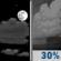 Thursday Night: A 30 percent chance of showers and thunderstorms after midnight.  Partly cloudy, with a low around 62.