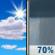 Thursday: Showers likely and possibly a thunderstorm after 2pm.  Partly sunny, with a high near 93. Chance of precipitation is 70%.