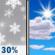 Saturday: A 30 percent chance of snow, mainly before 7am.  Mostly sunny, with a high near 46. South wind around 10 mph. 