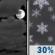 Saturday Night: A 30 percent chance of snow showers after 4am.  Mostly cloudy, with a low around 29.