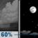 Thursday Night: Showers likely and possibly a thunderstorm before 8pm.  Mostly clear, with a low around 64. Calm wind.  Chance of precipitation is 60%.