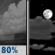 Friday Night: Showers and possibly a thunderstorm before 8pm.  Low around 61. Southeast wind around 5 mph.  Chance of precipitation is 80%.
