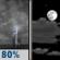 Sunday Night: Showers and possibly a thunderstorm before 8pm.  Low around 63. Calm wind.  Chance of precipitation is 80%.
