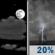 Tonight: A 20 percent chance of showers and thunderstorms after 3am.  Partly cloudy, with a low around 63. Calm wind becoming south around 5 mph. 