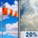 Tuesday: A 20 percent chance of showers and thunderstorms after 2pm.  Mostly sunny, with a high near 66. Breezy. 