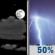 Tonight: A 50 percent chance of showers and thunderstorms, mainly after 2am.  Increasing clouds, with a low around 67. Calm wind becoming east southeast around 5 mph.  New rainfall amounts between a tenth and quarter of an inch, except higher amounts possible in thunderstorms. 