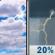 Friday: A 20 percent chance of showers and thunderstorms after noon.  Partly sunny, with a high near 81. Breezy, with a light and variable wind becoming southwest 12 to 17 mph in the morning. Winds could gust as high as 30 mph. 
