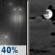 Tuesday Night: A chance of rain before 10pm.  Mostly cloudy, with a low around 47. South wind 5 to 10 mph.  Chance of precipitation is 40%.