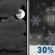 Monday Night: A chance of rain and snow after 3am.  Mostly cloudy, with a low around 29. Chance of precipitation is 30%.