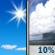 Today: A slight chance of showers between 2pm and 3pm.  Sunny, with a high near 85. South southeast wind 5 to 10 mph becoming west northwest in the afternoon. Winds could gust as high as 20 mph.  Chance of precipitation is 10%.