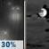 Sunday Night: A 30 percent chance of rain before 11pm.  Mostly cloudy, with a low around 43.