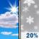 Tuesday: A 20 percent chance of snow showers after 2pm.  Mostly sunny, with a high near 51. Breezy. 