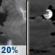 Wednesday Night: A slight chance of showers and thunderstorms before 9pm, then a slight chance of showers between 9pm and midnight.  Mostly cloudy, with a low around 47. South southwest wind around 5 mph becoming calm  in the evening.  Chance of precipitation is 20%.