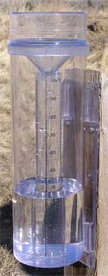 Photo of CoCoRaHS standard precipitation gauge