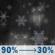 Tonight: Rain and snow before 3am, then a slight chance of snow after 4am. Some thunder is also possible. Low around 30. South southwest wind 6 to 11 mph becoming light south. Winds could gust as high as 24 mph. Chance of precipitation is 90%. Total nighttime snow accumulation of less than a half inch possible. Tonight: Rain and snow before 3am, then a slight chance of snow after 4am. Some thunder is also possible. Low around 30. South southwest wind 6 to 11 mph becoming light south. Winds could gust as high as 24 mph. Chance of precipitation is 90%. Total nighttime snow accumulation of less than a half inch possible.