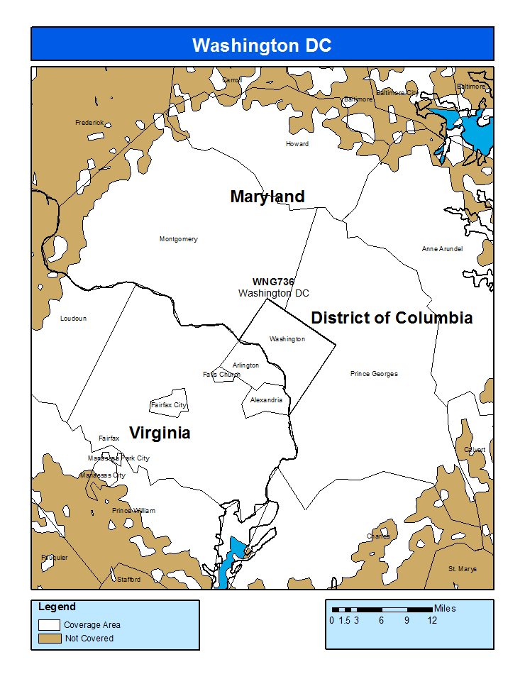 Washington DC Weather Radio Coverage Map