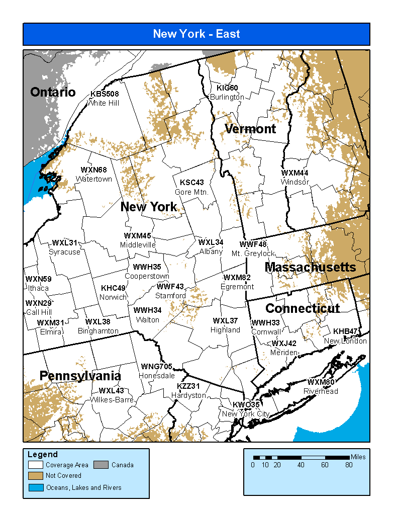 New York Weather Radio Coverage Map